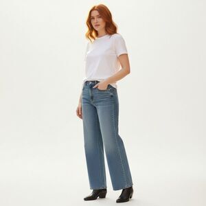 NEW Ann Taylor LOFT Wide Leg High Rise Jean 31 Vintage Weathered Wash Bohemian